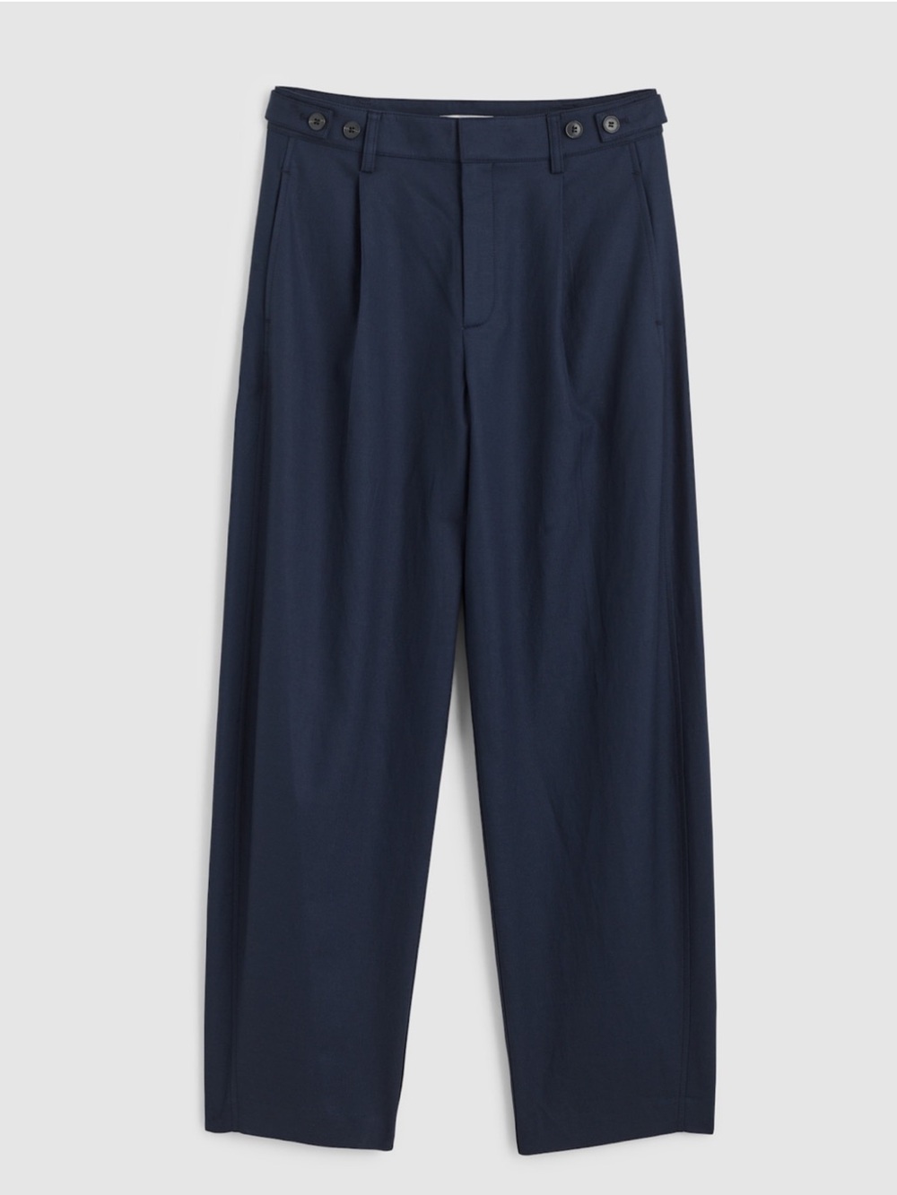 Madewell The Short Barrel-Leg Pant in Drapey Twill - Classic Navy Size 0 Short